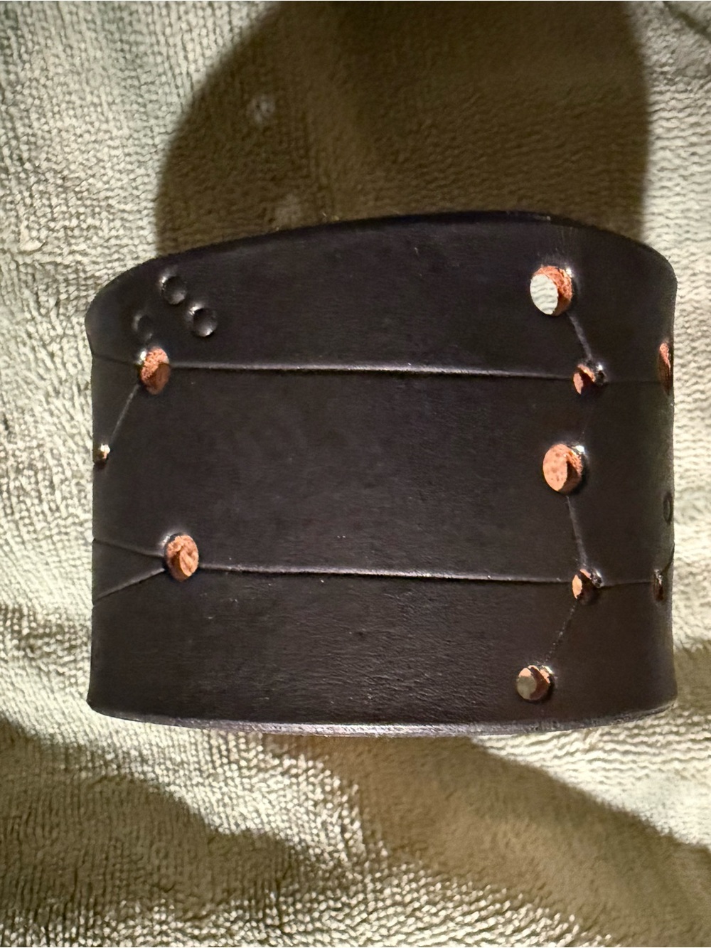 Black Leather Wide Cuff Bracelet